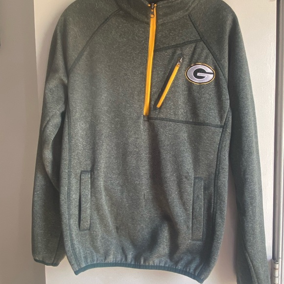 NFL Tops - Green Bay Packers Gray‎ Quarter-Zip Sweater XS